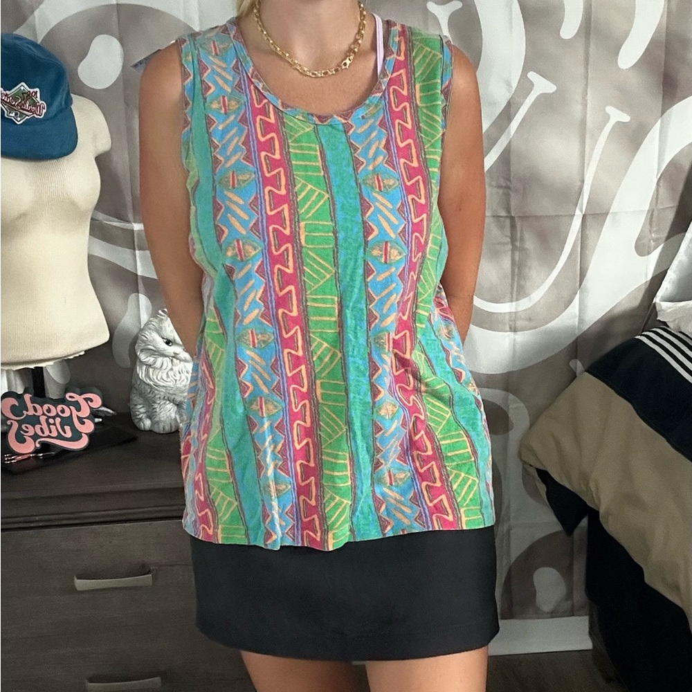 Vibrant Geometric Tank Top